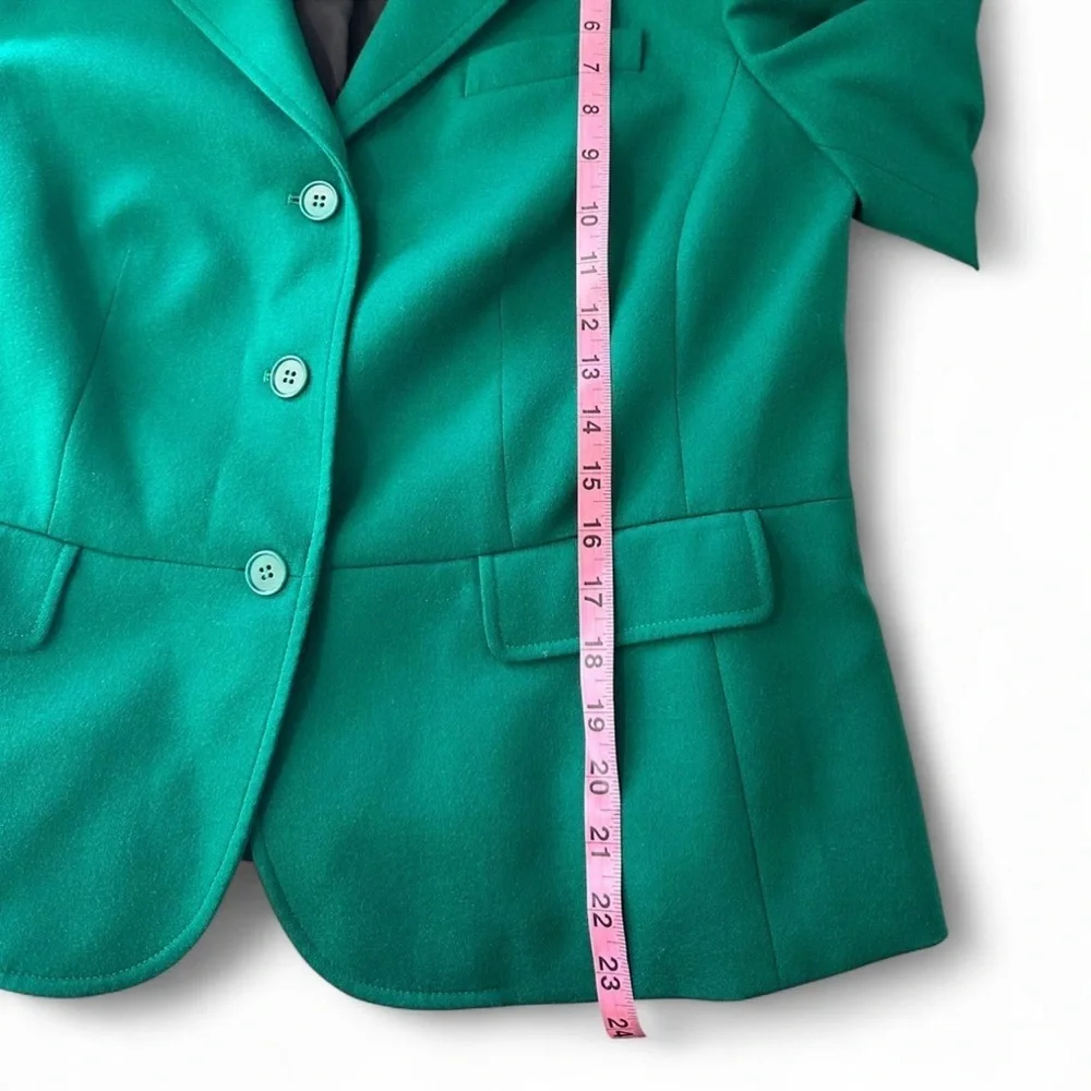 Talbots Emerald Wool Blazer with Black Velvet Collar - Picture 6 of 7